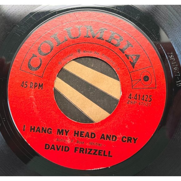 David Frizzell I Hang My Head and Cry / Tag Along 45 Rockabilly Columbia 41425 - Picture 2 of 4